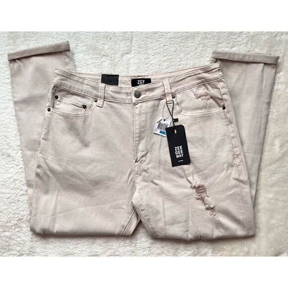 NWT Zeegeewhy ZGY Whatever Crop Slim Tapered Relaxed Distressed Skinny Jeans - Picture 6 of 16